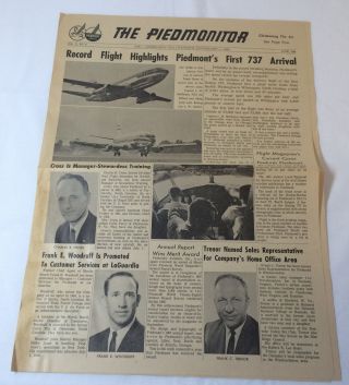 June 1968 Piedmont Airlines Piedmonitor Newspaper