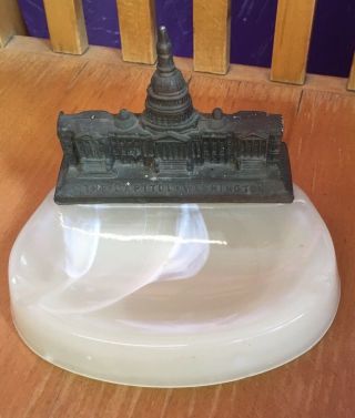 Vintage Slag Glass Ashtray Souvenir The Capital Washington