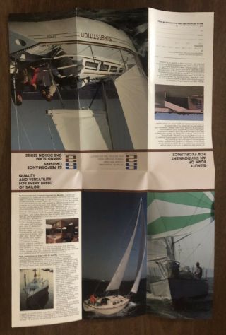 Vintage S2 Yachts Grand Slam Sailboat Fold Out Brochure 7.  3 8 8.  5 5.  5 6.  7 11a
