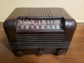 Vintage Rca Victor Tube Radio Bakelite Brown Superheterodyne 1940 