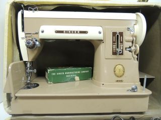 1950 ' s SINGER 301A GEAR DRIVE LOCK STITCH SEWING MACHINE,  CASE, 2