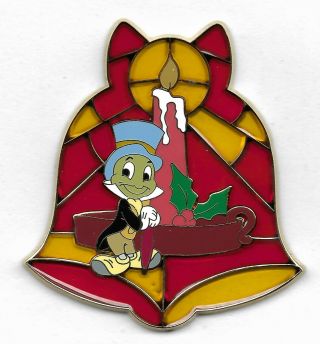 Disney Pin Jiminy Cricket - Holiday Time Stained Glass - Le 125