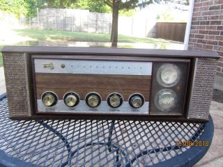 1960s Arvin Stereophonic Am Fm Table Top Radio With Wood Grain Side Speakers