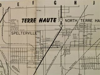1963 Terra Haute Indiana Vintage City Road Map B