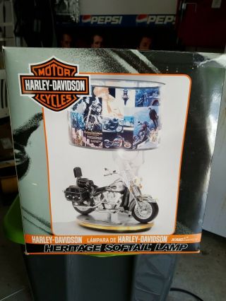 Harley Davidson Heritage Softail Table Lamp With Night Light Sounds Nib