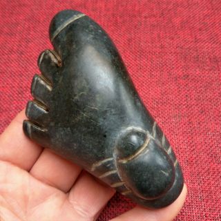 Ancient Chinese Hongshan Culture,  Old Jade Carved,  Ancient Foot Pendant A A3819