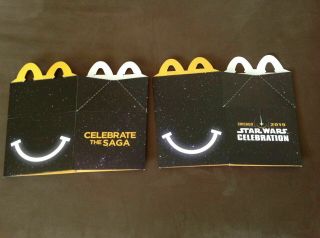 2 STAR WARS CELEBRATION 2019 Lanyards and McDonald ' s STAR WARS Happy Meal Boxes 5