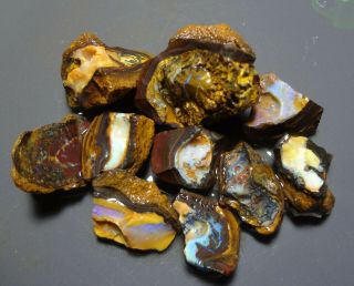 Lapidary: 410 Carat Parcel Of Natural Yowah Nuts.  Boulder Opal Rough Specimens