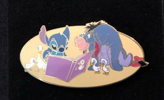 Disney Stitch & Eeyore With Ducklings Pin 34886 Mib Le1000