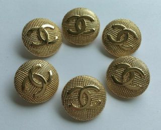 6 Chanel Buttons 22mm Stamped