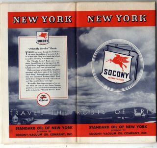 1937 Socony,  Standard Oil Of York,  York Road Map