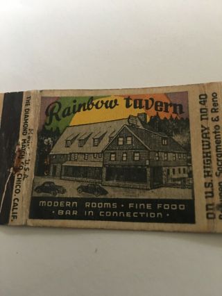 Vintage Matchbook Cover Rainbow Tavern And Trout Farm Between Sacramento & Reno