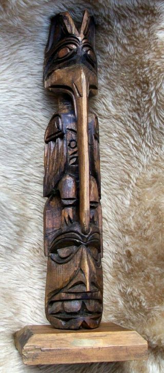 Raymond Williams Carved Wood Totem Pole Northwest Coast Nuh - Chah - Nulth Ray