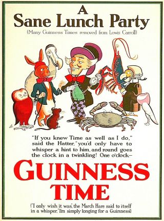 Sane Lunch Guinness Beer Ireland Great Britain Vintage Travel Art Poster Print