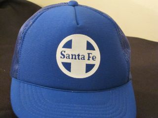 Blue Santa Fe Railway Railroad Cap Hat