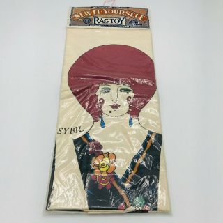 1978 Sew It Yourself Rag Toy Sybil Art Nouveau Art Deco Vogue Woman 100 Cotton