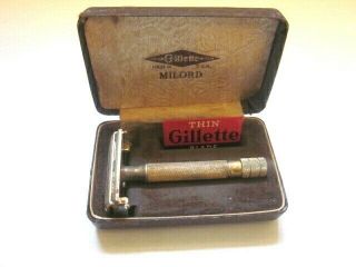 Vintage Gillette Milord Safety Razor With Case