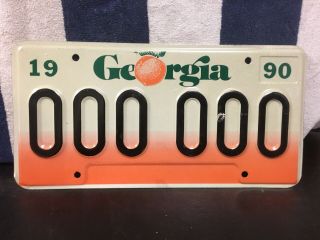 1990 Georgia Sample License Plate