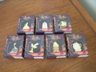 Set Of 7 Beauty & The Beast Gallery Boxed Pins Le5000 10th Yr Anniversary