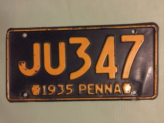 1935 Pennsylvania License Plate,  Vintage,  Car,  Automobile,  Tag,  Plates,  Penna