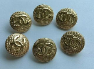 6 Chanel Buttons 20mm Stamped