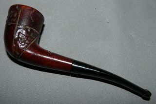 Vintage Estate Tobacco Smoking Pipe Imported Briar Engraved Checker