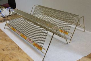 2 Vintage 45 Rpm Record Wire / Metal Storage Rack - Each Holds 60 Records