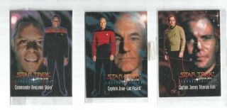Star Trek Captains Set Of 3 Cards From Playmates