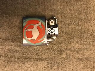 Vintage Joe Camel Zippo Lighter - Silver With Blue/red