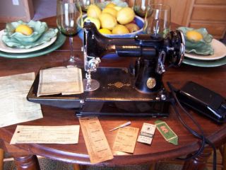 Singer Featherweight Model 221 - 1 Sewing Machine,  Case & Accessories Wow