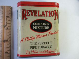 Vintage Tobacco Tin - - Revelation - Smoking Mixture - Philip Morris Product Tobacco