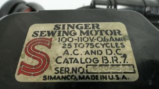 Singer Electric Sewing Machine 1941 Serial AG018400 Matte Black (3F4.  31.  JK) 4