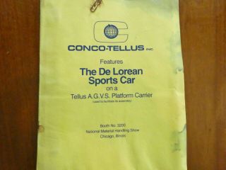 Delorean Docs Re: Confidential Johnny Carson Memo,  Tellus Carrier,  Sports Car.