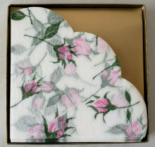 38 Vintage Pink Rose Floral Rice Paper Napkins Made In Japan