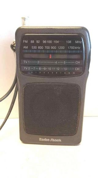 Radio Shack Transistor Radio 12 - 617 Am/fm/tv Band Ear Jack Antenna Strap Vintage