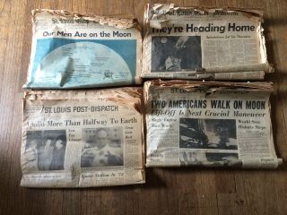 4 - St.  Louis Newspapers July 1969 Apollo 11 Moon Landing