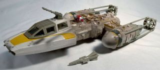 Vintage Star Wars Y - Wing Fighter Yellow/gray Hasbro 1999 China
