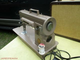 Singer Model 301A Sewing Machine With Case & 4