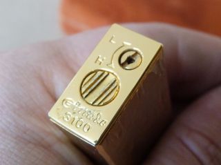 Vintage Gold Tone ARCADE Gas Lighter – Metal relief 3D Surface NOS 8