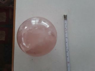2 Lb 4 " Natural Pink Rose Quartz Crystal Sphere Ball Polished Healing