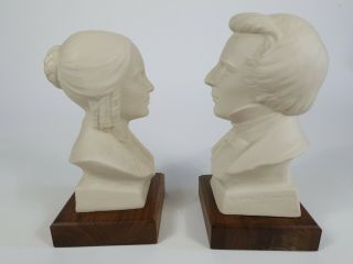 Prophet Joseph Smith and Emma Smith Sculpture Bust 9 - 9.  5” Hansen Classics 1998 2