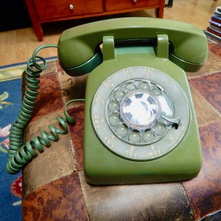 Vintage Western Electric 500 Dm Bell System Green Rotary Dial Desk Phone