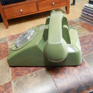 Vintage Western Electric 500 DM Bell System Green Rotary Dial Desk Phone 2