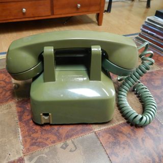 Vintage Western Electric 500 DM Bell System Green Rotary Dial Desk Phone 3