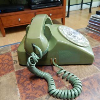 Vintage Western Electric 500 DM Bell System Green Rotary Dial Desk Phone 4
