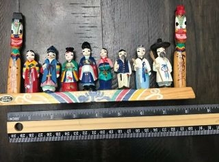 Korean Wood Carved Doll Set