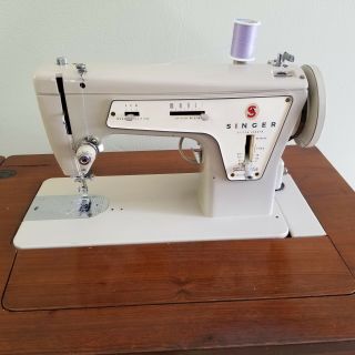 Singer - Sewing - Machine - Model - 237 M - A /fashion Mate - W/foot - Pedal - And - Table - Cabinet