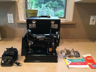 Singer Featherweight 221 Sewing Machine 1950 W/ Case