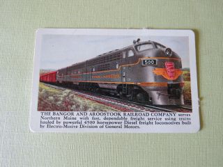 Bangor And Aroostook Railroad Vintage 1948 Calendar Card Ex Cond