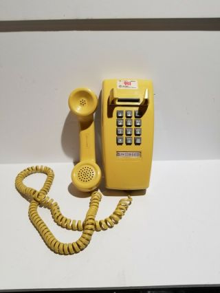 Vintage Yellow Touch Tone Phone Push Button Wall Phone Western Electric Bell Co